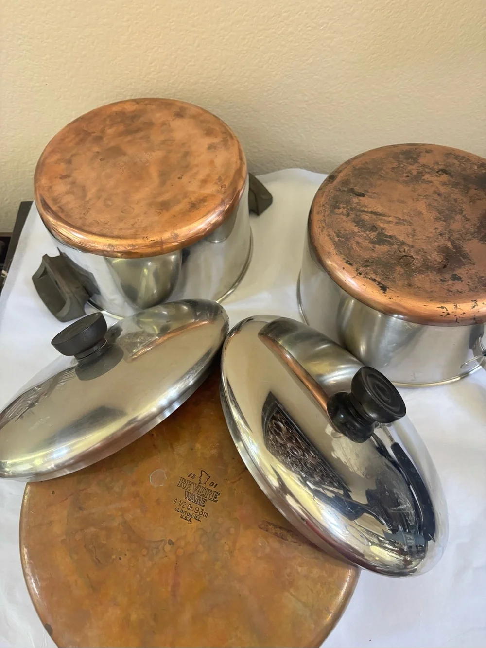 Revereware Revere ware pots and 2 lids